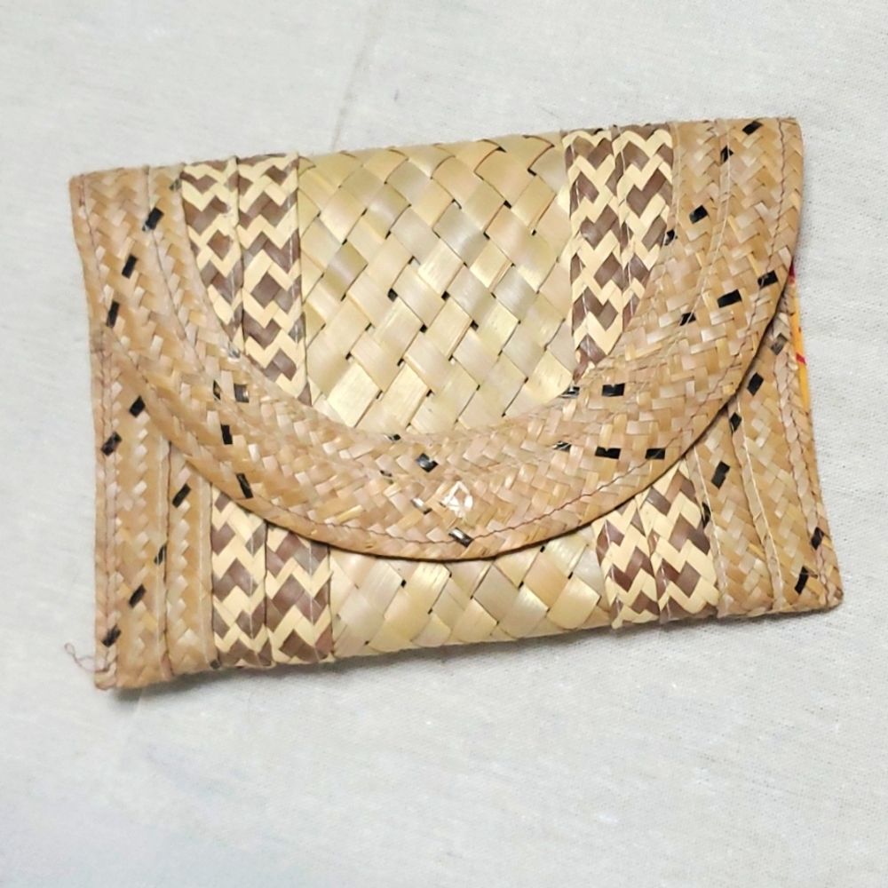 American Vintage Woven Clutch in Natural Tones